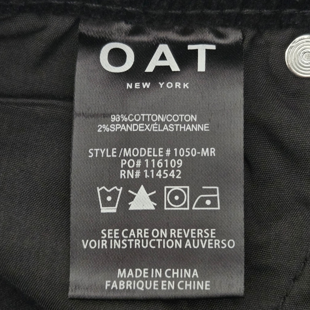 OAT New York HIGH-RISE CORDUROY BUTTON FLY STRAIGHT CROP. Black. Size 25. New. - Picture 7 of 9